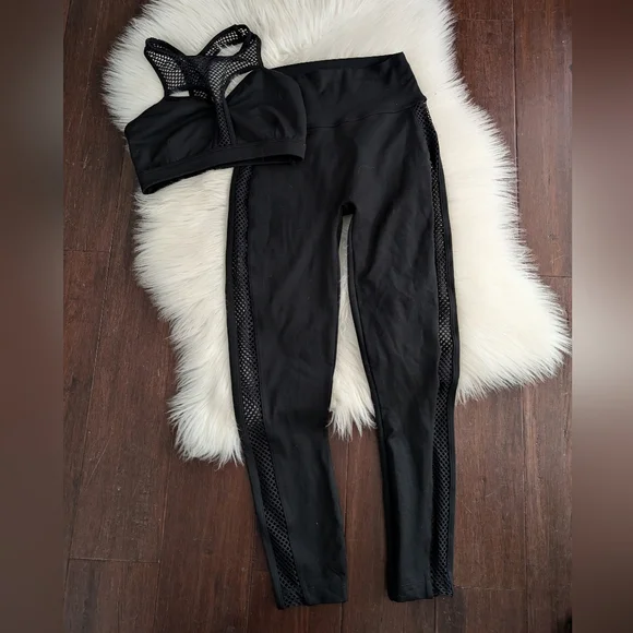 Bundle! Bombshell Sportswear Mohawk Leggings Bra Mesh Athletic Black XS S Small - Picture 2 of 10